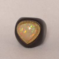 Ring Ebenholz &Auml;thiopischer Opal 750GG